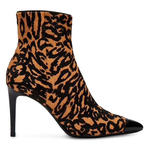 Calvin Klein Ravie Leopard Calf Hair Ankle Stiletto Boots, size 5M ~ NEW - Picture 3 of 8